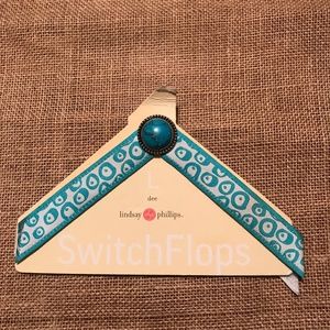 Lindsay Phillips Switch Flops Turquoise White Lg